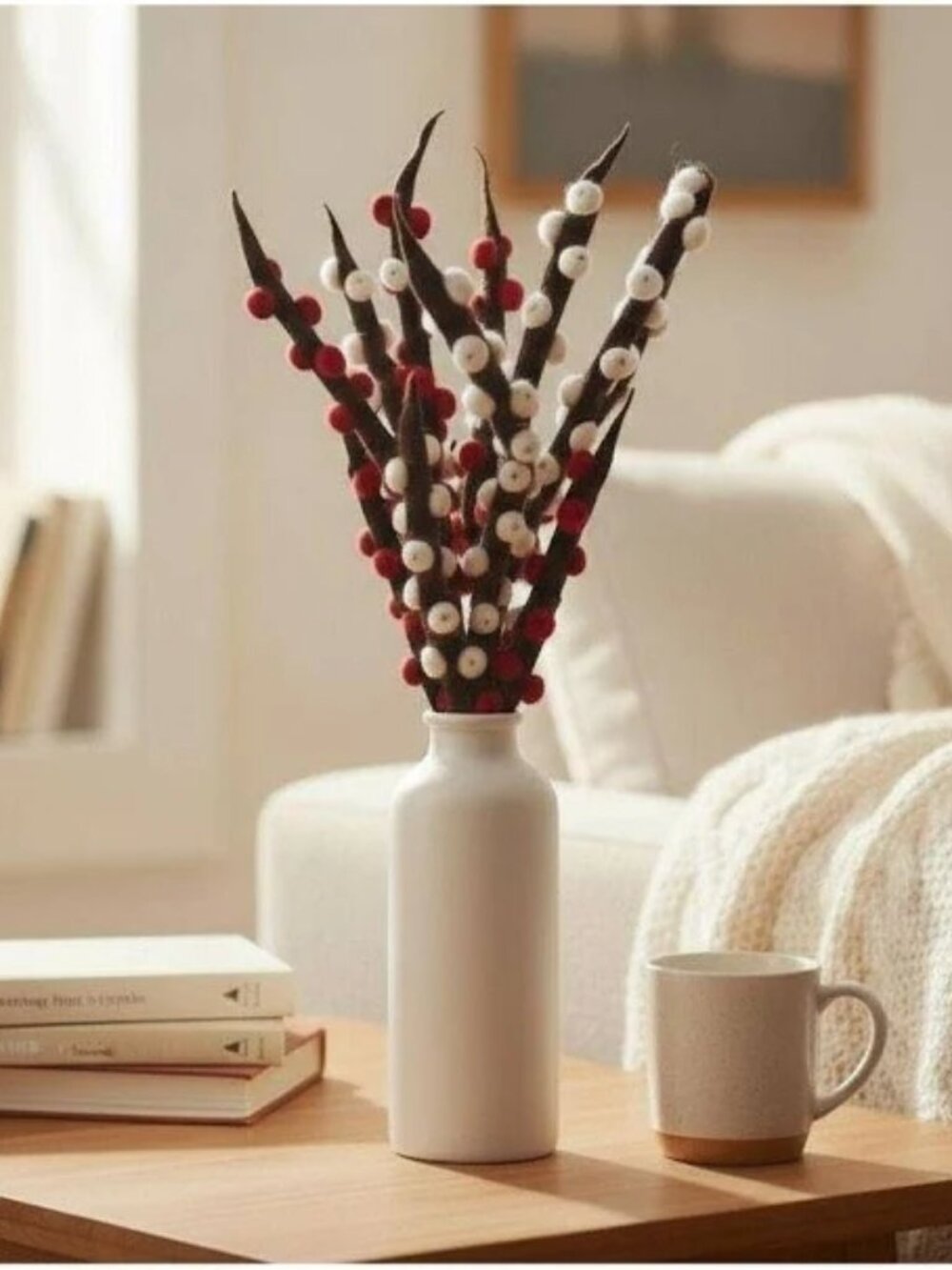 Trader Joe’s Holiday Felted Ilex Berries Branches -six “branches” to a bunch
